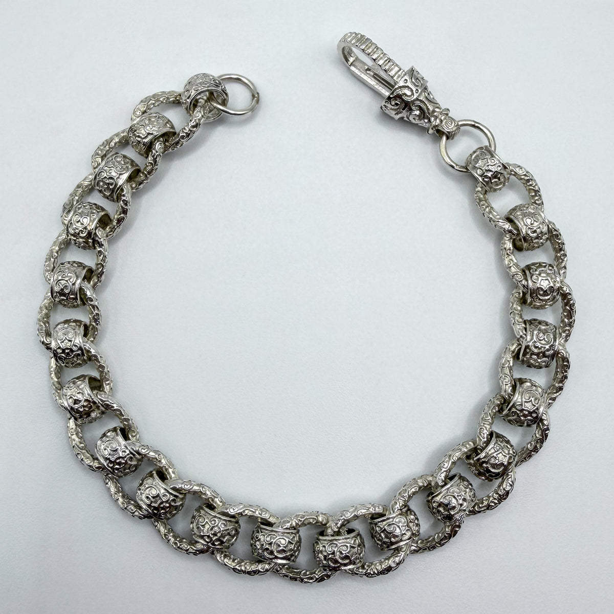 Sterling Silver Rollerball Bracelet - 8.5" × 10 mm