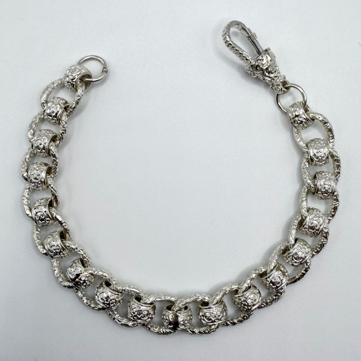 Sterling Silver Rollerball Bracelet - 8.25" × 10 mm