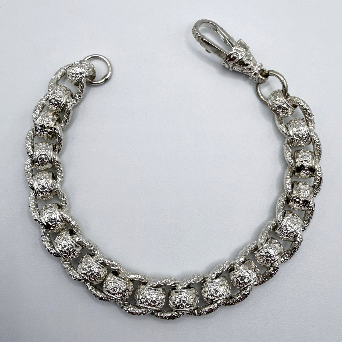 Sterling Silver Rollerball Bracelet - 9" × 11 mm