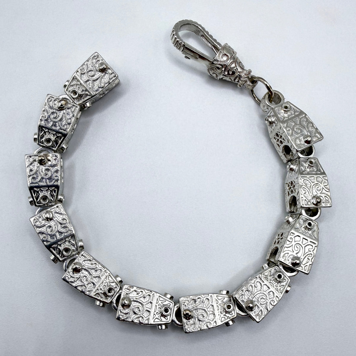 Sterling Silver Lego Bracelet - 8.5" × 10 mm