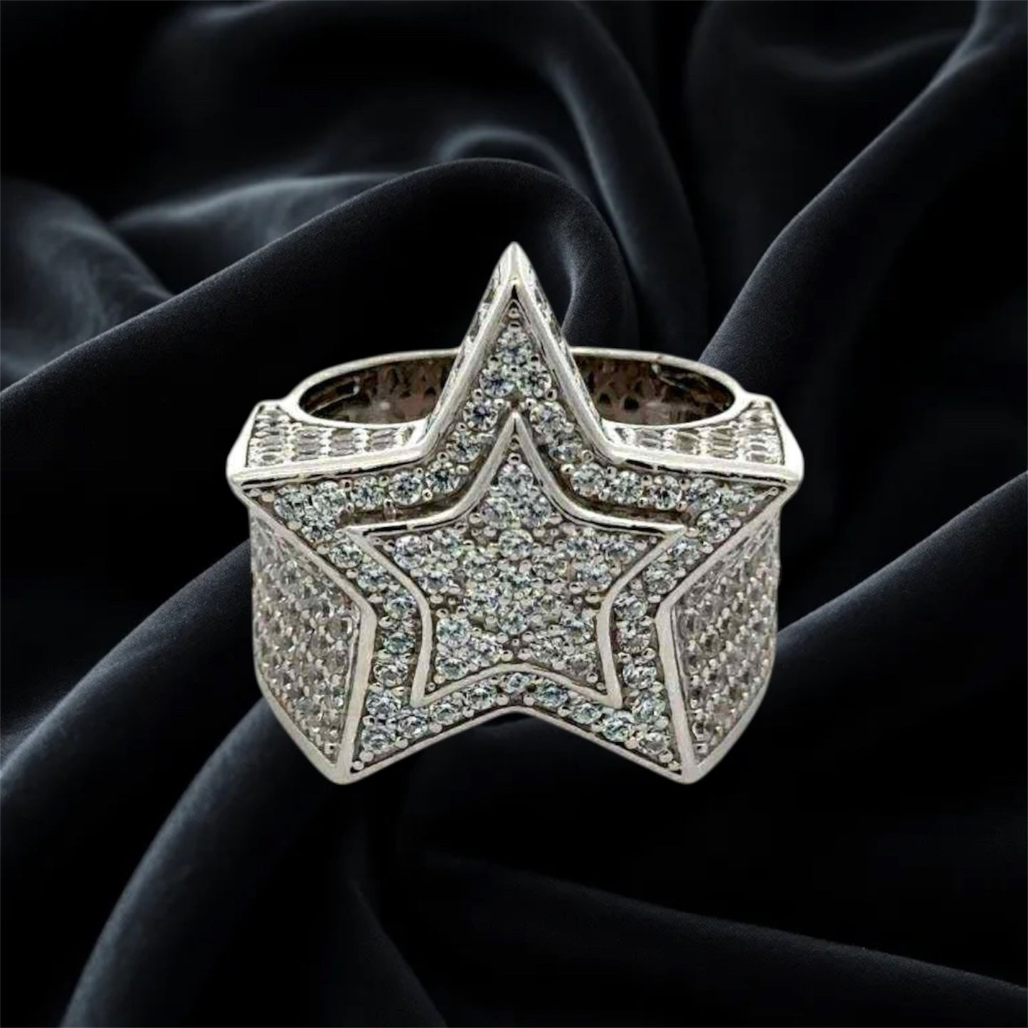 Sterling Silver + CZ Starburst Ring