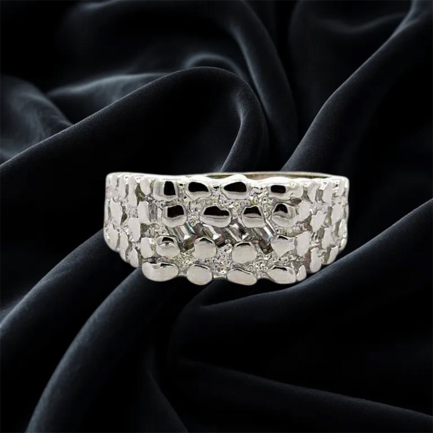 Sterling Silver + CZ Molten Ring