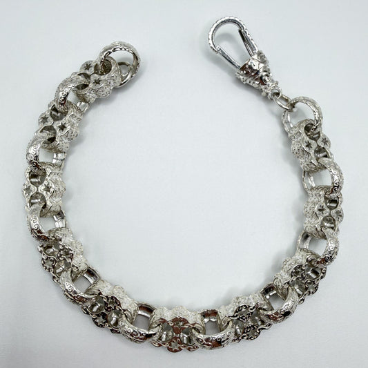 Sterling Silver Stars & Belcher Bracelet - 9.5" × 12 mm