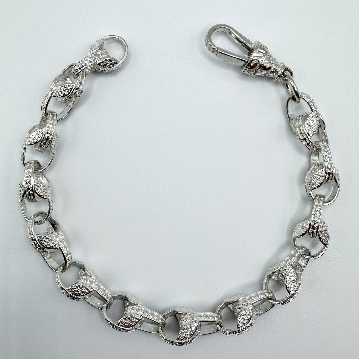 Sterling Silver Tulip Bracelet - 8.5" × 8 mm