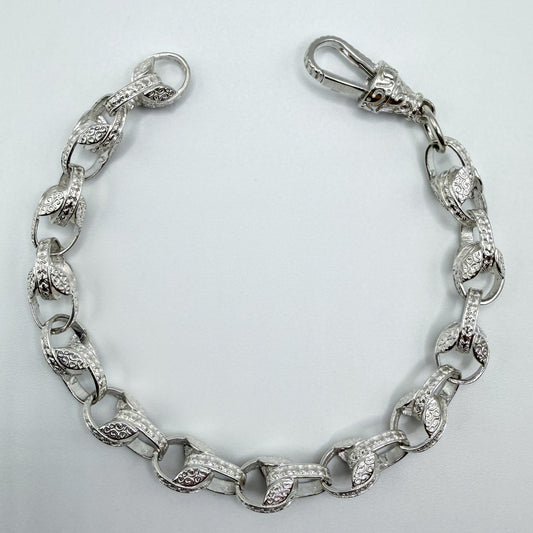 Sterling Silver Tulip Bracelet - 8.5" × 8 mm
