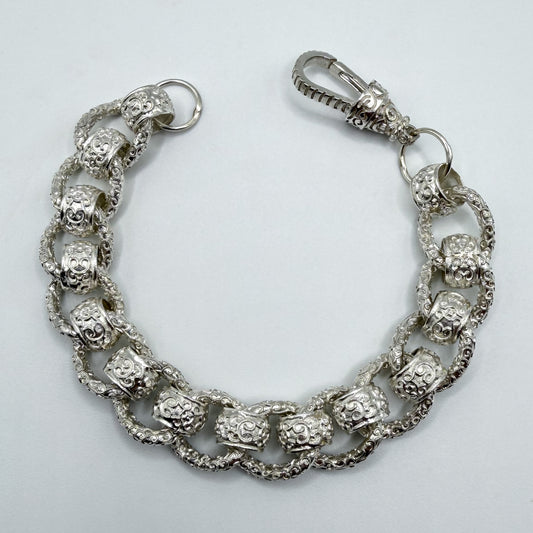 Sterling Silver Rollerball Bracelet - 9.25" × 10 mm