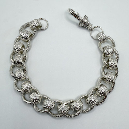Sterling Silver Rollerball Bracelet - 7.5" × 10 mm