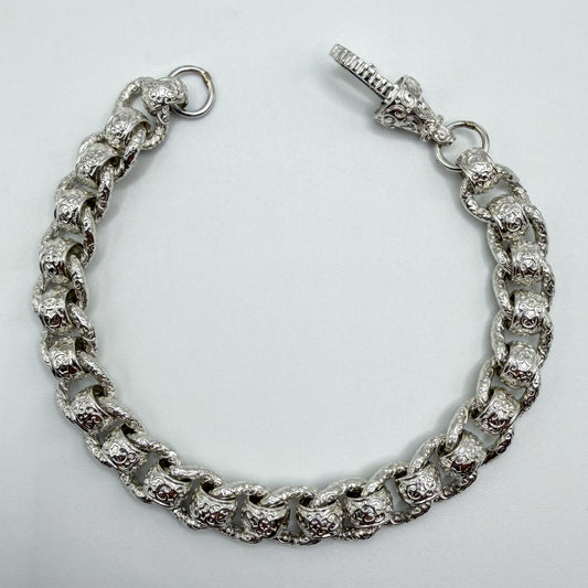 Sterling Silver Rollerball Bracelet - 9.5" × 15 mm