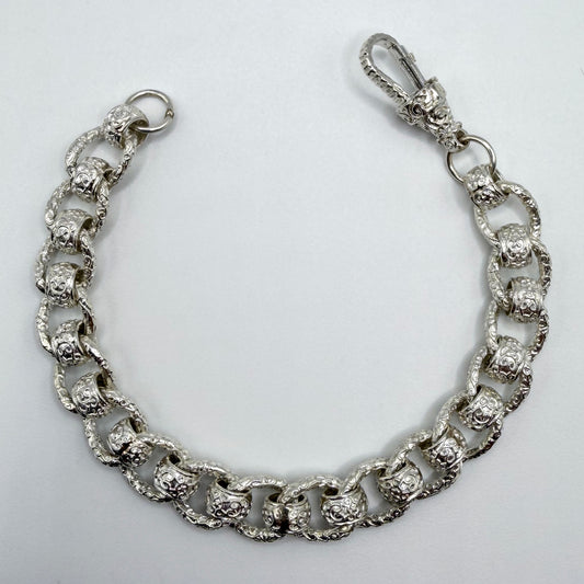 Sterling Silver Rollerball Bracelet - 8.25" × 10 mm