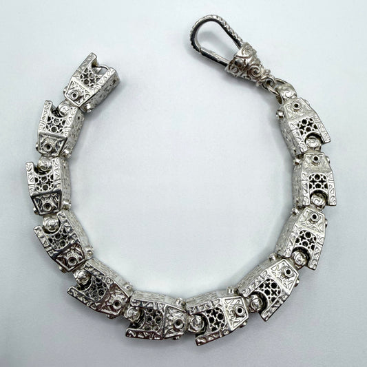 Sterling Silver Lego Bracelet - 8.5" × 10 mm