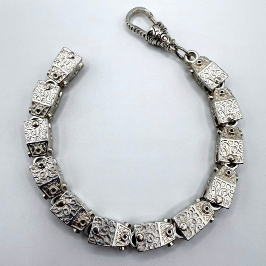 Sterling Silver Lego Bracelet - 9" × 10 mm