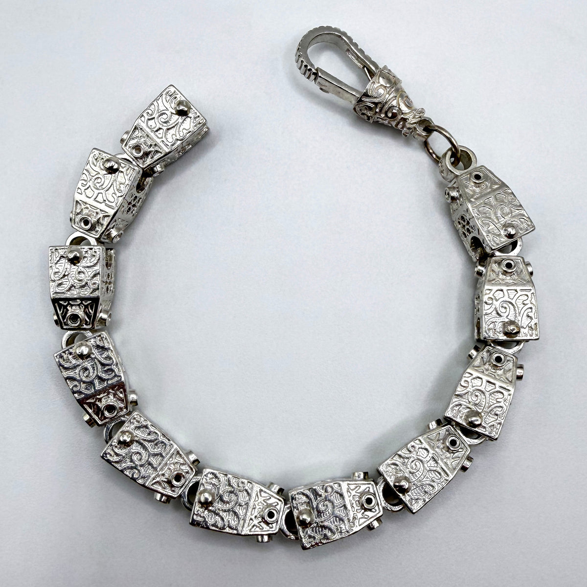 Sterling Silver Lego Bracelet - 8.5" × 10 mm