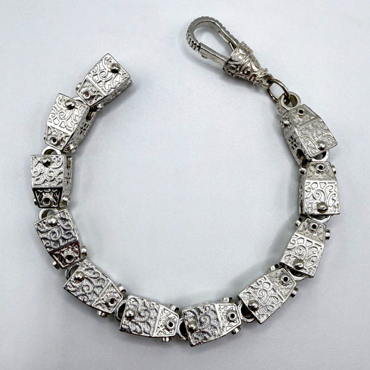 Sterling Silver Lego Bracelet - 8.5" × 10 mm