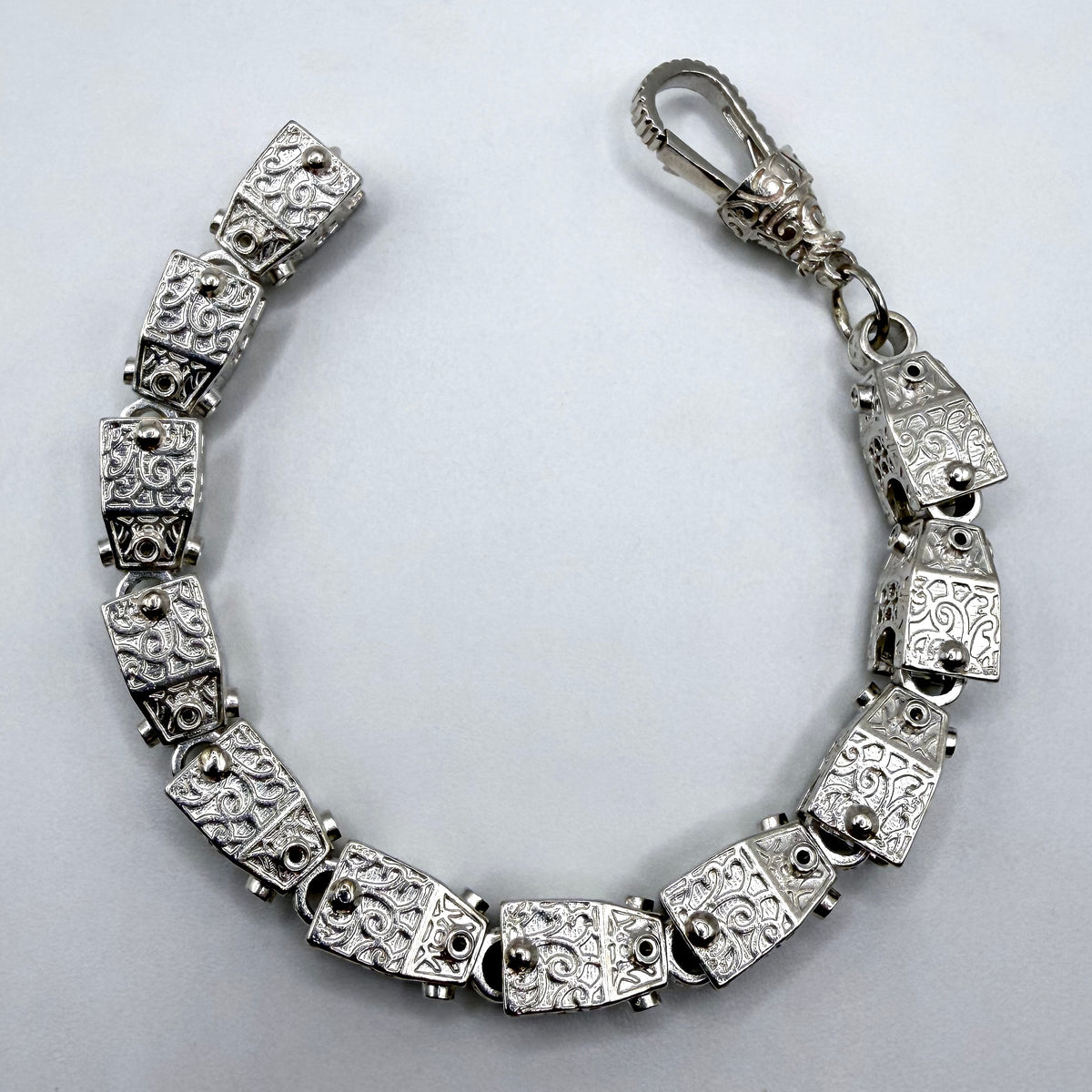 Sterling Silver Lego Bracelet - 8.5" × 10 mm