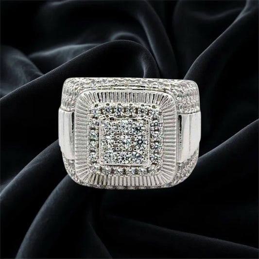 Sterling Silver + CZ Cluster Ring