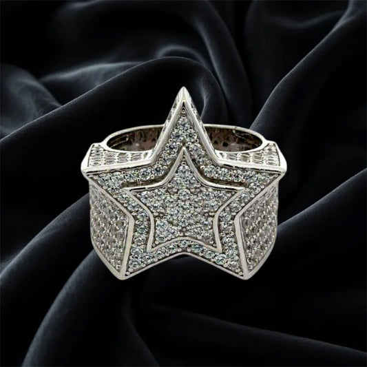 Sterling Silver + CZ Starburst Ring