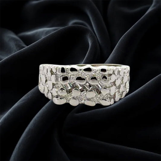 Sterling Silver + CZ Molten Ring