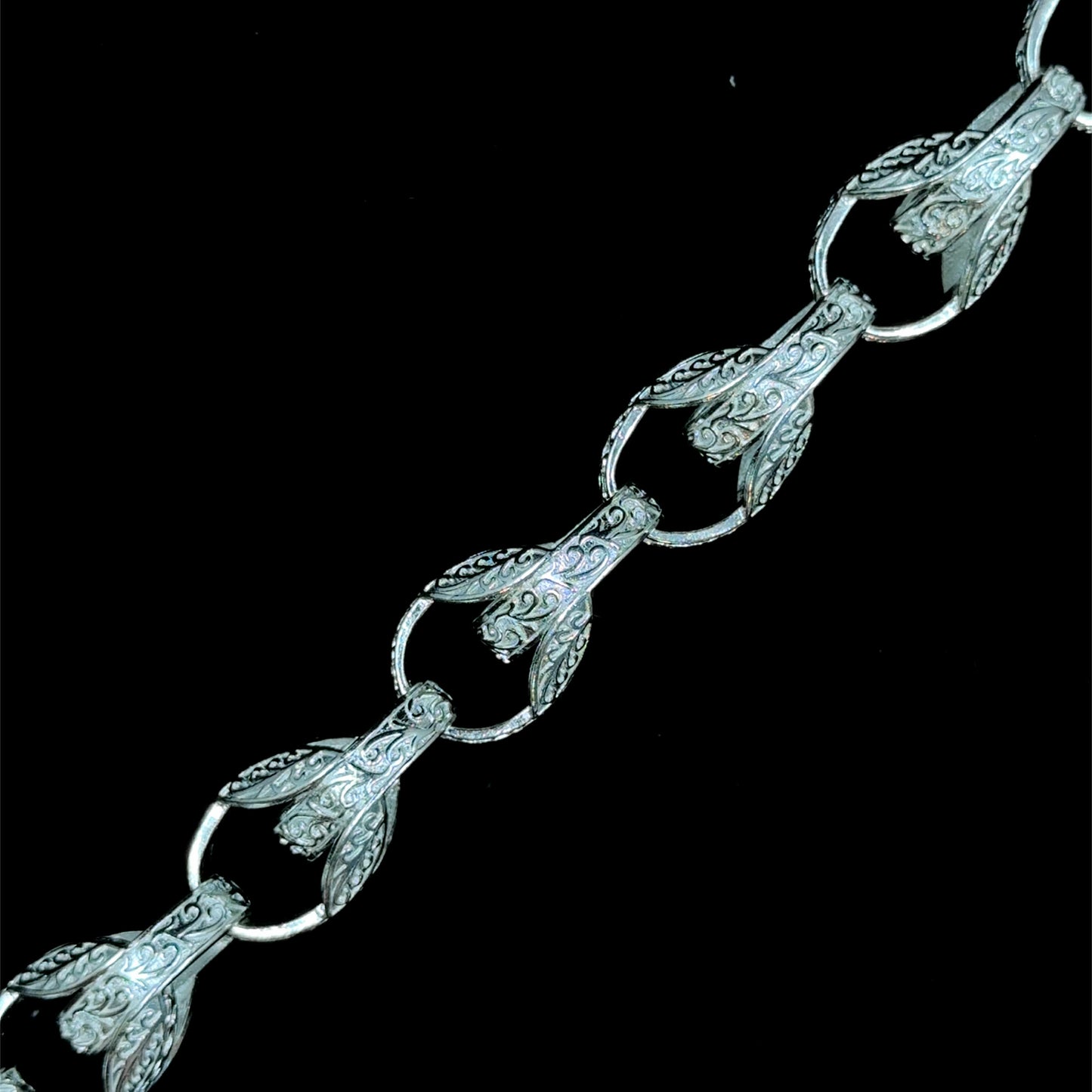 Solid Sterling Silver Tulip Chain