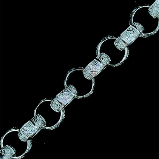 Solid Sterling Silver Knuckle Duster Belcher Chain